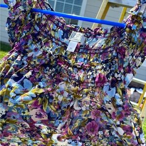 Loft petite tank top, ruffle blouse